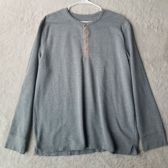 Goodfellow Henley Sweater Men's XL Grey Thermal Minimalist Neutral - Picture 1 of 8